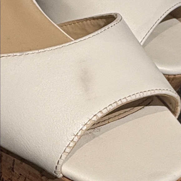 Revamped White Platform Heels with Cork Block Heel, size 9 - Picture 10 of 10